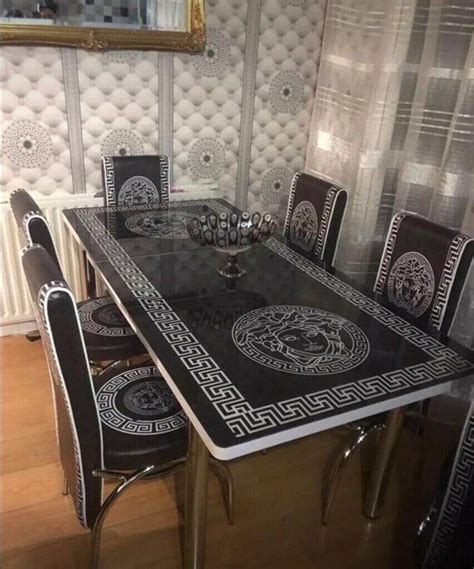 versace table and chairs